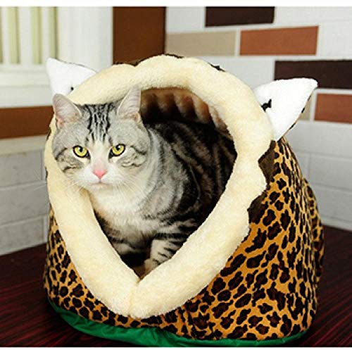 Hundehütten, Katzenbetten, Katzenhöhlen und Häuser, Haustierbett, Kissen, Haustierbetten für kleine, mittelgroße Hunde, Katzen, Hundehütte, Katzenbett, Haustierbett, Leopardenform, M, 45 x 40 x 38 cm, Hundehütten, Katzenbetten, Katzenhöhlen und Häuser, Haustierbett, Kissen, Haustierbetten für kleine, mittelgroße Hunde, Katzen, Hundehütte, Katzenbett, Haustierbett, Leopardenform, M, 45 x 40 x 38 cm, von SJHDHDA