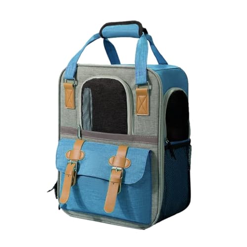 Bequemer Haustier-Tragerucksack für kleine Hunde und Katzen, atmungsaktives, leichtes Design, perfekt zum Wandern, Gebrauch (Blau) von SJHDUNBW EUR