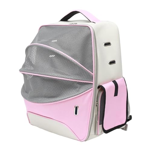 Deluxe-Rucksack for kleine Katzen und Hunde mit Sicherheitsfunktionen und gepolsterter Rückenstütze for Reisen und den Einsatz im Freien(Rose) von SJHDUNBW EUR
