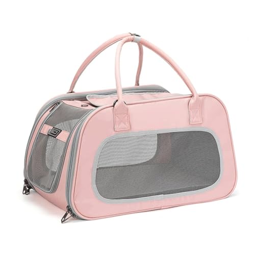 Faltbarer Haustier-Rucksackträger for Katzen und Hunde, belüfteter Reiserucksack for Wandern und for den Außenbereich(Rose) von SJHDUNBW EUR
