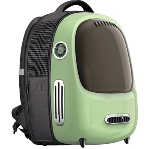 Haustier-Tragerucksack, Luftpolstertasche mit Ventilator, Kleiner Hunde-Rucksack, Tragetasche for Wanderungen, Spaziergänge und den Einsatz im Freien(Groen) von SJHDUNBW EUR