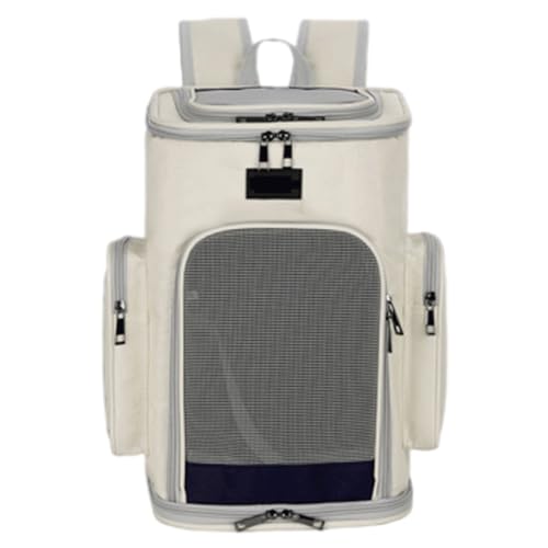 Haustiertrage-Rucksack, atmungsaktive, tragbare Reisetasche mit belüftetem Design, zusammenklappbar for Reisen, Outdoor-Camping(Blanc) von SJHDUNBW EUR
