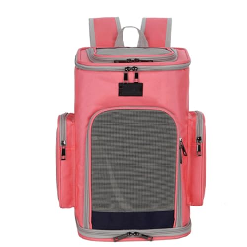 Haustiertrage-Rucksack, atmungsaktive, tragbare Reisetasche mit belüftetem Design, zusammenklappbar for Reisen, Outdoor-Camping(Rose) von SJHDUNBW EUR