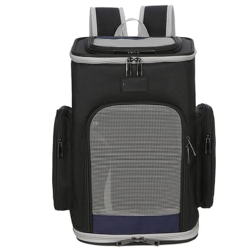 Haustiertrage-Rucksack, atmungsaktive, tragbare Reisetasche mit belüftetem Design, zusammenklappbar for Reisen, Outdoor-Camping(Svart) von SJHDUNBW EUR