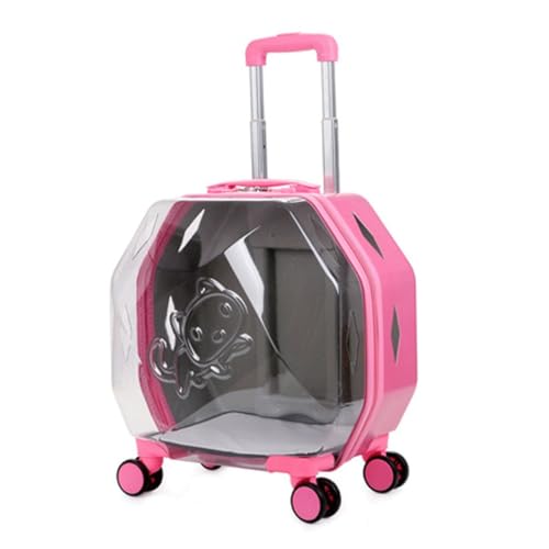 Reise-Trolley-Rucksack for Haustiere – Transparente Hunde- und Katzentragetasche mit Rädern for Reisen im Freien und Camping(C) von SJHDUNBW EUR