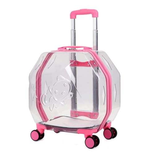Reise-Trolley-Rucksack for Haustiere – Transparente Hunde- und Katzentragetasche mit Rädern for Reisen im Freien und Camping(D) von SJHDUNBW EUR