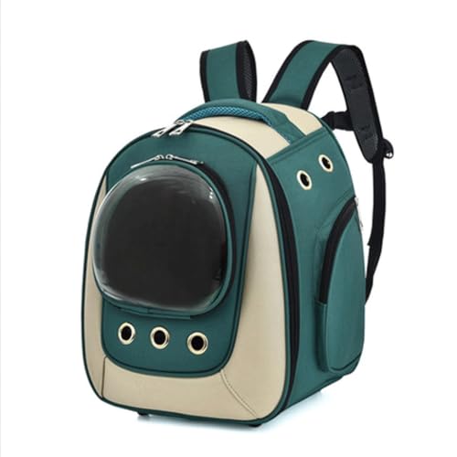 Reiserucksack for Haustiere for kleine Hunde und Katzen, tragbarer Haustierträger mit atmungsaktivem Netzgewebe, for den Einsatz auf Reisen im Freien(Groen) von SJHDUNBW EUR