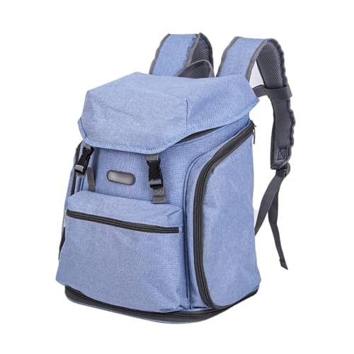 Rucksack-Tragetasche for Katzen und Hunde for kleine Haustiere – zusammenklappbare Reise-Tragetasche for Haustiere mit Netz, leichtes Design for unterwegs(Bleu) von SJHDUNBW EUR