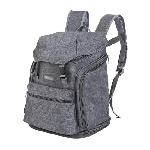 Rucksack-Tragetasche for Katzen und Hunde for kleine Haustiere – zusammenklappbare Reise-Tragetasche for Haustiere mit Netz, leichtes Design for unterwegs(Grey) von SJHDUNBW EUR