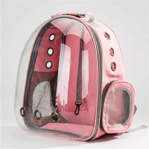 Rucksack-Tragetasche mit Luftpolsterfolie – transparente Raumkapsel-Haustiertragetasche for Hunde, Katzen for Reisen im Freien(Rose) von SJHDUNBW EUR