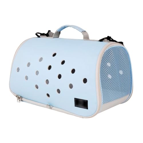 Transportbox for Katzen und Hunde, 15,7 x 9,1 x 9,1 Zoll, zusammenklappbare Reisetasche for Flugzeug, Auto, Zug(Bleu) von SJHDUNBW EUR