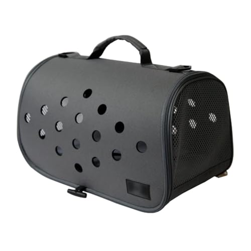 Transportbox for Katzen und Hunde, 15,7 x 9,1 x 9,1 Zoll, zusammenklappbare Reisetasche for Flugzeug, Auto, Zug(Svart) von SJHDUNBW EUR