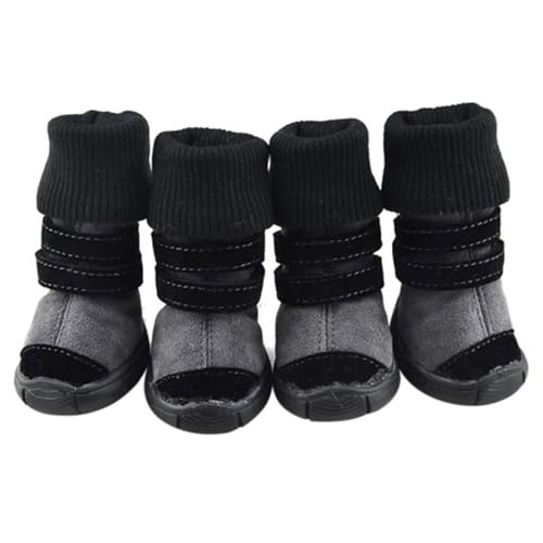 Hundeschuhe Pfotenschutz Outdoor 4 Teile/sätze Welpen Winter Schnee Stiefel Casual Hund Schuhe Haustier rutschfeste Schuh(B,XL) von SJHFKDK