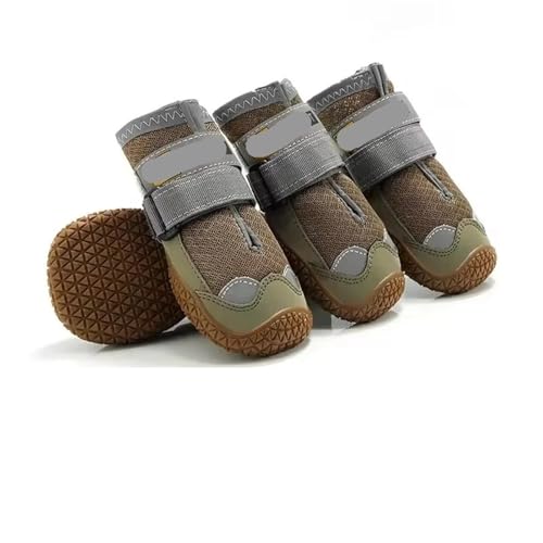 Hundeschuhe Pfotenschutz Outdoor 4 teile/satz Haustier Hund Schuhe Reflektierende Wasserdichte Stiefel Warme Schnee Regen Haustiere Booties Anti-rutsch Socken for Medium Large(Breathable yellow,1) von SJHFKDK
