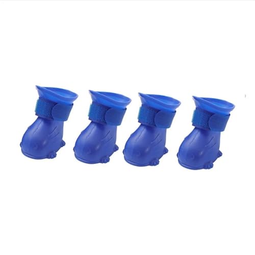 Hundeschuhe Pfotenschutz Outdoor 8 Stück All Seasons Pet wasserdichte Regenschuhe Anti-Rutsch-Gummistiefel for Hunde und Katzen Socken for kleine, mittelgroße große(Blue,Samll) von SJHFKDK