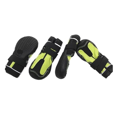 Hundeschuhe Pfotenschutz Outdoor Haustierschuhe, Stiefel, wasserabweisend, for Hunde, mit reflektierender, robuster Anti-Rutsch-Sohle, rutschfest, for den Außenbereich, 4 Stück(A,3-(Widtht-4.5CM)) von SJHFKDK
