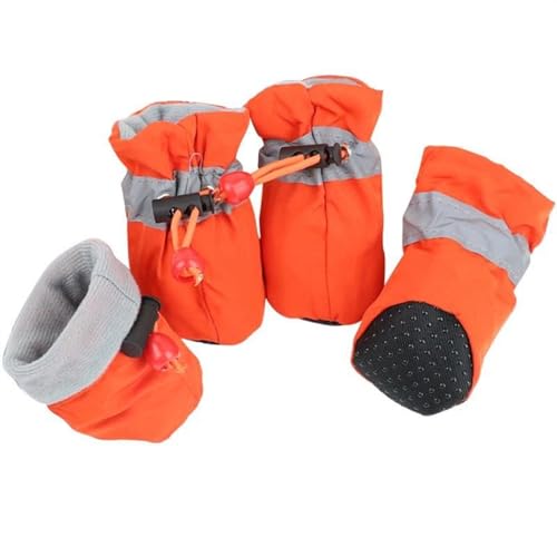 SJHFKDK Hundeschuhe Pfotenschutz Outdoor 1 Set wasserdichte Hunde Schuhe Herbst Nicht-Slip Einstellbare Qualität Katzen Nette Haustiere Winter Im Freien Warme Einfarbig Schuhe(01,NO.5) von SJHFKDK