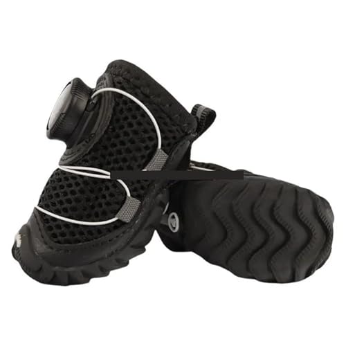 SJHFKDK Hundeschuhe Pfotenschutz Outdoor 2er-Pack reflektierende, durchlässige Netze, Hundeschuhe, Haustierschutz, weiche Sohlen(2PCS Black,L 5.8cm Width 4cm) von SJHFKDK