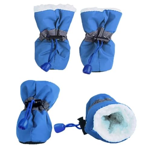 SJHFKDK Hundeschuhe Pfotenschutz Outdoor 4 stücke rutschfeste Welpen Schuhe Haustier Schutz Weichen Sohlen Hund Winter Prewalkers Weiche Pfote Pflege(A,5) von SJHFKDK