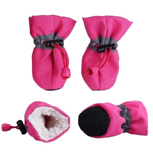 SJHFKDK Hundeschuhe Pfotenschutz Outdoor 4 stücke rutschfeste Welpen Schuhe Haustier Schutz Weichen Sohlen Hund Winter Prewalkers Weiche Pfote Pflege(C,3) von SJHFKDK