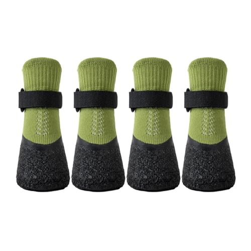 SJHFKDK Hundeschuhe Pfotenschutz Outdoor Tierbedarf, Hundeschuhe, Pfotenschutz, Frostschutz-Schneestiefel, Winter(Green,L) von SJHFKDK