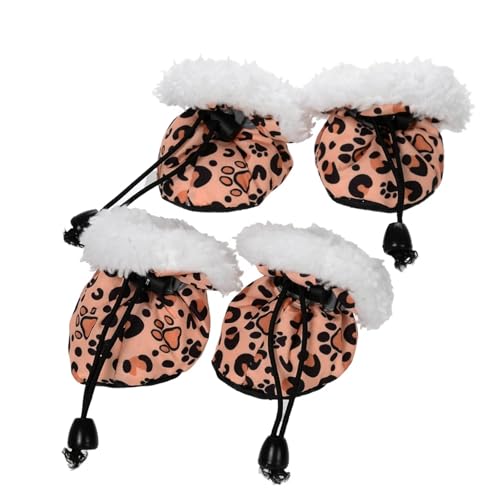 SJHFKDK Hundeschuhe Pfotenschutz Outdoor Winter-Hundeschuhe for kleine Hunde, reflektierend, wasserdicht, for Welpen, Schneestiefel, rutschfest, weich, Heimtierbedarf(Yellow,XX-Samll) von SJHFKDK