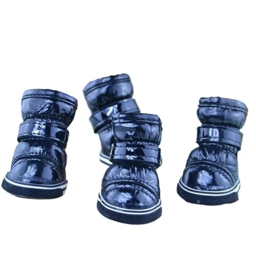 SJHFKDK Hundeschuhe Pfotenschutz Outdoor rutschfeste Ledersohlen, Warmer Schnürsenkel-Reflektor mit Hunde-Sommersportstiefeln, verstellbare, verschleißfeste Hundestiefel(B,2) von SJHFKDK