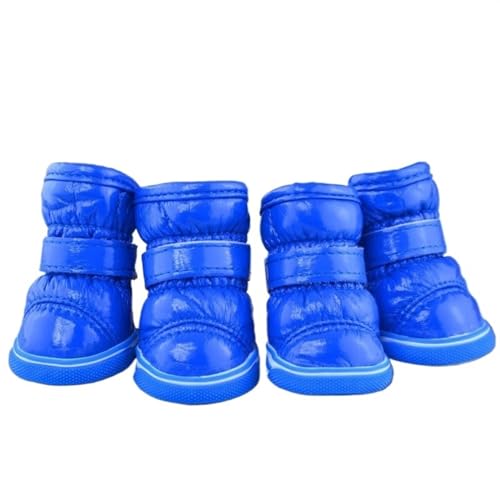 SJHFKDK Hundeschuhe Pfotenschutz Outdoor rutschfeste Ledersohlen, Warmer Schnürsenkel-Reflektor mit Hunde-Sommersportstiefeln, verstellbare, verschleißfeste Hundestiefel(L,4) von SJHFKDK