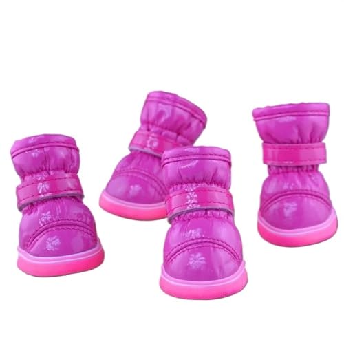 SJHFKDK Hundeschuhe Pfotenschutz Outdoor rutschfeste Ledersohlen, Warmer Schnürsenkel-Reflektor mit Hunde-Sommersportstiefeln, verstellbare, verschleißfeste Hundestiefel(M,5) von SJHFKDK