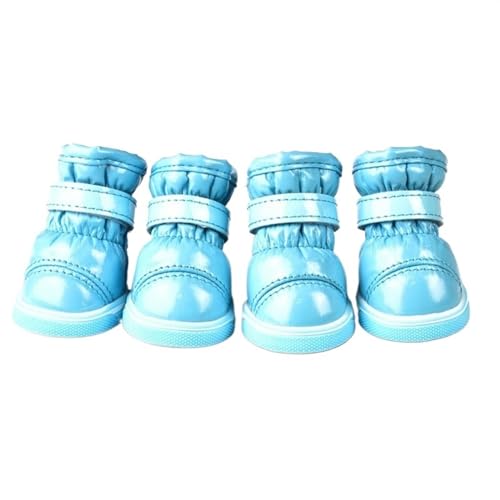 SJHFKDK Hundeschuhe Pfotenschutz Outdoor rutschfeste Ledersohlen, Warmer Schnürsenkel-Reflektor mit Hunde-Sommersportstiefeln, verstellbare, verschleißfeste Hundestiefel(QL,2) von SJHFKDK