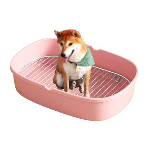 SJJALAKAJA Hundetoilette Für Kleine Hunde Geteiltes Design Mit 304-Edelstahl-Gitterrahmen Pp-Material Leicht Zu Reinigen Tragbare Flache Hundetoilette Trainingstablett Für Drinnen Und Draußen(Pink) SJJALAKAJA Hundetoilette Für Kleine Hunde Geteiltes Design Mit 304-Edelstahl-Gitterrahmen Pp-Material Leicht Zu Reinigen Tragbare Flache Hundetoilette Trainingstablett Für Drinnen Und Draußen(Pink) von SJJALAKAJA