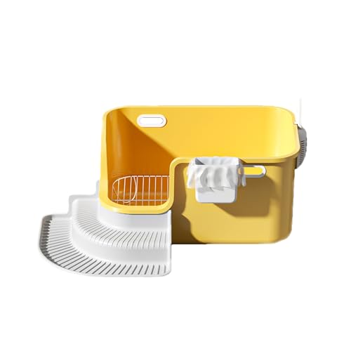 Tragbare Hundetoilette Geteiltes Design Hohe Umzäunung Für Spritzwasserschutz Geschlossene Hundetoilette Stufenpissoir Für Haustiere Edelstahlgitterrahmen Geeignet Für Kleine Und Mittelgroße Hunde(Yel Tragbare Hundetoilette Geteiltes Design Hohe Umzäunung Für Spritzwasserschutz Geschlossene Hundetoilette Stufenpissoir Für Haustiere Edelstahlgitterrahmen Geeignet Für Kleine Und Mittelgroße Hunde(Yel von SJJALAKAJA