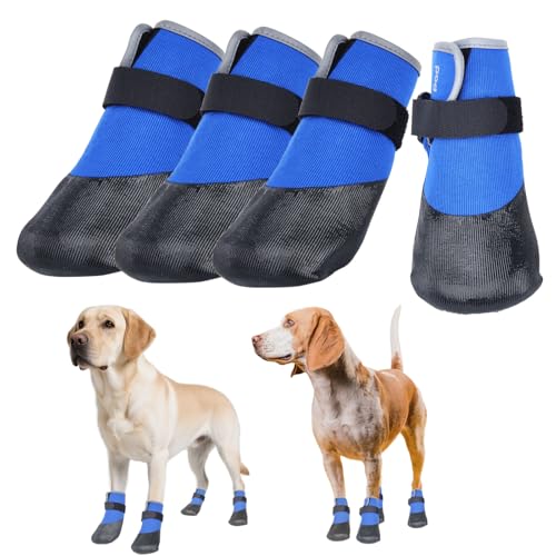 SJJH Hundeschuhe, leicht, atmungsaktiv, gestrickt, Pfotenschutz mit verstellbarem Riemen für heiße Gehwege, Regen, Hartholzböden, rutschfest, reduziert Lärm, verhindert Lecken von Pfoten (Blau, XL) SJJH Hundeschuhe, leicht, atmungsaktiv, gestrickt, Pfotenschutz mit verstellbarem Riemen für heiße Gehwege, Regen, Hartholzböden, rutschfest, reduziert Lärm, verhindert Lecken von Pfoten (Blau, XL) von SJJH