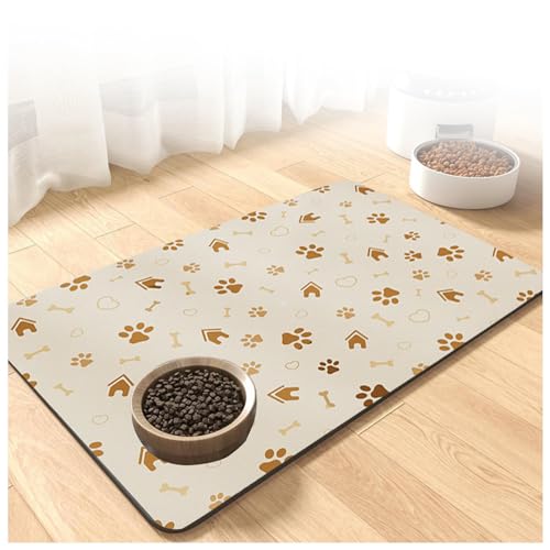 Futtermatte für Hunde, für Futter und Wasser, schnell trocknend, Gummi, leicht zu reinigen und keine Flecken, Futtermatte für unordentliche Trinker, D-50 x 80 cm Futtermatte für Hunde, für Futter und Wasser, schnell trocknend, Gummi, leicht zu reinigen und keine Flecken, Futtermatte für unordentliche Trinker, D-50 x 80 cm von SJWJWOO