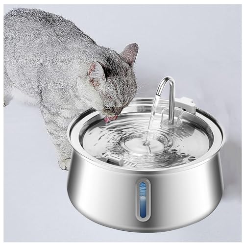 Haustier-Wasserbrunnen aus Edelstahl, 4 l, mit Wasserstandsfenster, 4-lagiger Filter, Edelstahl, automatischer Wassernapf für mehrere Haustiere, spülmaschinenfest Haustier-Wasserbrunnen aus Edelstahl, 4 l, mit Wasserstandsfenster, 4-lagiger Filter, Edelstahl, automatischer Wassernapf für mehrere Haustiere, spülmaschinenfest von SJWJWOO