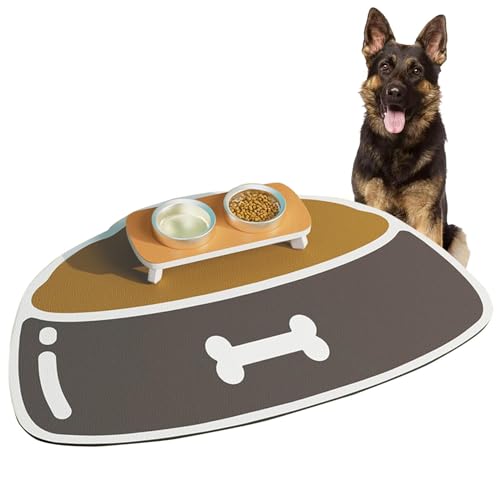 Hunde-Wassernapf-Matte für Futter und Wasser, schnell trocknend, Gummi, leicht zu reinigen und hinterlässt keine Flecken, Futtermatte für Futternäpfe für unordentliche Trinker, Braun, 50 x 80 cm Hunde-Wassernapf-Matte für Futter und Wasser, schnell trocknend, Gummi, leicht zu reinigen und hinterlässt keine Flecken, Futtermatte für Futternäpfe für unordentliche Trinker, Braun, 50 x 80 cm von SJWJWOO
