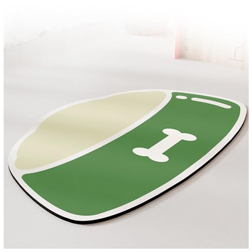 Hunde-Wassernapf-Matte für Futter und Wasser, schnell trocknend, Gummi, leicht zu reinigen und keine Flecken, Katzenfutter und Wassermatte für unordentliche Trinker, Grün, 50 x 80 cm Hunde-Wassernapf-Matte für Futter und Wasser, schnell trocknend, Gummi, leicht zu reinigen und keine Flecken, Katzenfutter und Wassermatte für unordentliche Trinker, Grün, 50 x 80 cm von SJWJWOO