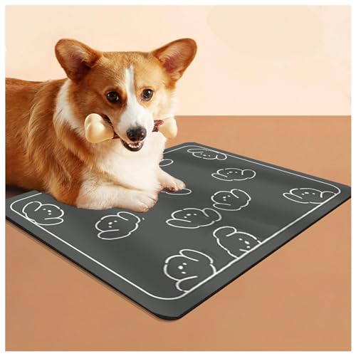 Matte für Hundenäpfe, mit wasserdichter Gummi-Rückseite, keine Flecken, schnell trocknendes Futtertablett für Hund und Katze, C-50 x 80 cm Matte für Hundenäpfe, mit wasserdichter Gummi-Rückseite, keine Flecken, schnell trocknendes Futtertablett für Hund und Katze, C-50 x 80 cm von SJWJWOO