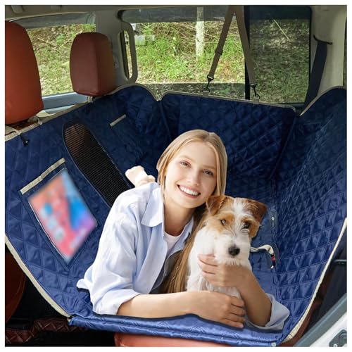 SJWJWOO Auto Hundedecke Rücksitz Fester Boden, 137 * 63cm, rutschfest, Wasserdicht, Kratzfest Hundetransportbox Auto Rückbank für Alle PKWs Auto SUV,Blue SJWJWOO Auto Hundedecke Rücksitz Fester Boden, 137 * 63cm, rutschfest, Wasserdicht, Kratzfest Hundetransportbox Auto Rückbank für Alle PKWs Auto SUV,Blue von SJWJWOO