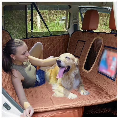 SJWJWOO Autodecke Hund Rückbank, 137 * 63cm, rutschfest, Wasserdicht, Kratzfest Hunde Autositz Rückbank Leicht Zu Reinigen für Auto,Brown SJWJWOO Autodecke Hund Rückbank, 137 * 63cm, rutschfest, Wasserdicht, Kratzfest Hunde Autositz Rückbank Leicht Zu Reinigen für Auto,Brown von SJWJWOO