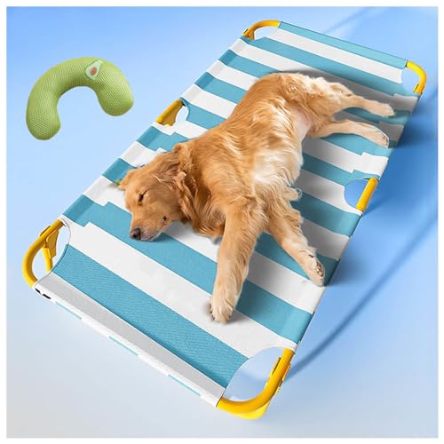 SJWJWOO Camping-Hundebett mit Kissen, keine Montage erforderlich, kaufest, atmungsaktiv, kühlend, für draußen, für Katzen, Hunde, Camping oder Strand, Blau, 106 x 61 x 22 cm SJWJWOO Camping-Hundebett mit Kissen, keine Montage erforderlich, kaufest, atmungsaktiv, kühlend, für draußen, für Katzen, Hunde, Camping oder Strand, Blau, 106 x 61 x 22 cm von SJWJWOO