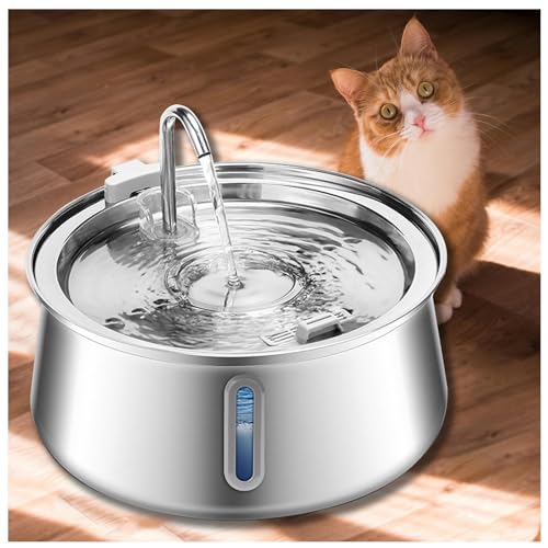 SJWJWOO Edelstahl Katze Wasserbrunnen 3,798.8 g/4L mit Wasserstandsfenster, Ultra Leise mit Filter Hund Trinkbrunnen Indoor für mehrere Haustiere - Spülmaschinenfest SJWJWOO Edelstahl Katze Wasserbrunnen 3,798.8 g/4L mit Wasserstandsfenster, Ultra Leise mit Filter Hund Trinkbrunnen Indoor für mehrere Haustiere - Spülmaschinenfest von SJWJWOO