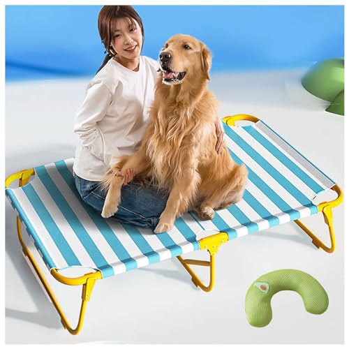 SJWJWOO Erhöhtes Haustierbett mit Kissen, keine Montage erforderlich, kaufest, atmungsaktiv, kühlend, erhöhtes Hundebett für Katzen, Hunde, Camping oder Strand, Blau, 106 x 61 x 22 cm SJWJWOO Erhöhtes Haustierbett mit Kissen, keine Montage erforderlich, kaufest, atmungsaktiv, kühlend, erhöhtes Hundebett für Katzen, Hunde, Camping oder Strand, Blau, 106 x 61 x 22 cm von SJWJWOO