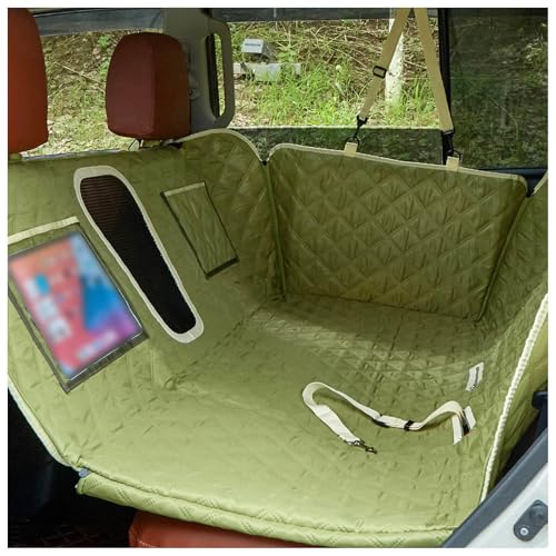 SJWJWOO Hund Rückbank Auto, mit Harter Unterseite, Seitenschutz und Sichtfenster Dog Car Seat Cover Leicht Zu Reinigen für Auto,Green SJWJWOO Hund Rückbank Auto, mit Harter Unterseite, Seitenschutz und Sichtfenster Dog Car Seat Cover Leicht Zu Reinigen für Auto,Green von SJWJWOO
