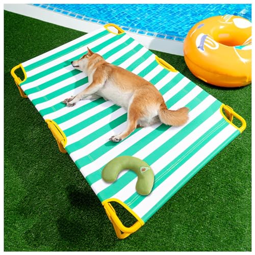 SJWJWOO Hunde-Hängematte mit Kissen, keine Montage erforderlich, kaufest, atmungsaktiv, kühlendes Hunde-Trampolin-Bett für Katzen, Hunde, Camping oder Strand, Grün, M88 x 61 x 22 cm SJWJWOO Hunde-Hängematte mit Kissen, keine Montage erforderlich, kaufest, atmungsaktiv, kühlendes Hunde-Trampolin-Bett für Katzen, Hunde, Camping oder Strand, Grün, M88 x 61 x 22 cm von SJWJWOO