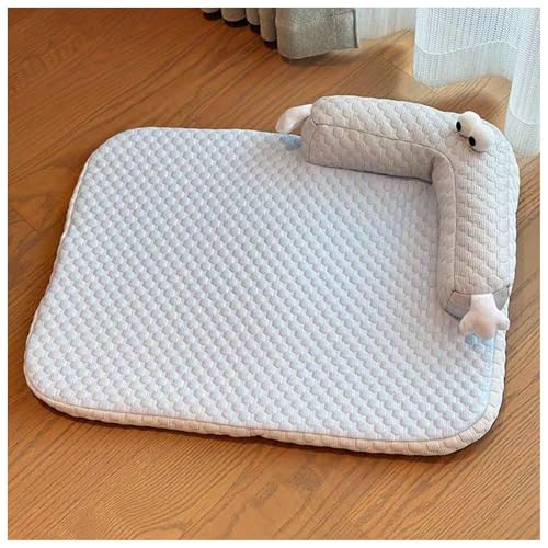 SJWJWOO Hunde-Kühlmatte mit Hundekissen, abnehmbarer, maschinenwaschbarer Bezug, Kühlmatte für Hunde, rutschfeste Unterseite, flache Hundebetten, Blau, XL SJWJWOO Hunde-Kühlmatte mit Hundekissen, abnehmbarer, maschinenwaschbarer Bezug, Kühlmatte für Hunde, rutschfeste Unterseite, flache Hundebetten, Blau, XL von SJWJWOO