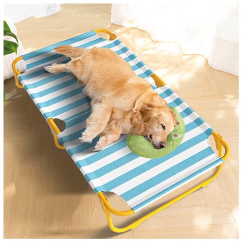 SJWJWOO Hundebetten für große Hunde mit Kissen, keine Montage erforderlich, kaufest, atmungsaktiv, kühlend, wasserdicht, für Katzen, Hunde, Camping oder Strand, blau, M88 x 61 x 22 cm SJWJWOO Hundebetten für große Hunde mit Kissen, keine Montage erforderlich, kaufest, atmungsaktiv, kühlend, wasserdicht, für Katzen, Hunde, Camping oder Strand, blau, M88 x 61 x 22 cm von SJWJWOO