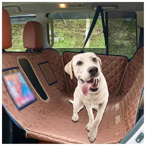 SJWJWOO Hundedecke Auto Rücksitz, mit Harter Unterseite, Seitenschutz und Sichtfenster Autoschondecke Hund Rücksitz Leicht Zu Reinigen für Auto,Brown SJWJWOO Hundedecke Auto Rücksitz, mit Harter Unterseite, Seitenschutz und Sichtfenster Autoschondecke Hund Rücksitz Leicht Zu Reinigen für Auto,Brown von SJWJWOO