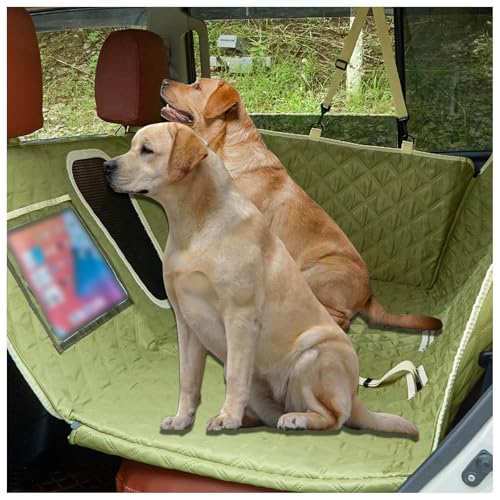 SJWJWOO Hundeschutz Auto Rückbank, mit Harter Unterseite, rutschfest, Wasserdicht, Kratzfest Hundebox Rücksitzbank für Auto, SUV, LKW,Green SJWJWOO Hundeschutz Auto Rückbank, mit Harter Unterseite, rutschfest, Wasserdicht, Kratzfest Hundebox Rücksitzbank für Auto, SUV, LKW,Green von SJWJWOO