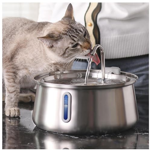 SJWJWOO Katzen-Wasserbrunnen aus Edelstahl, 4 l, mit Wasserstandsfenster, 4-lagiger Filter, Hunde-Trinkbrunnen für mehrere Haustiere, spülmaschinenfest SJWJWOO Katzen-Wasserbrunnen aus Edelstahl, 4 l, mit Wasserstandsfenster, 4-lagiger Filter, Hunde-Trinkbrunnen für mehrere Haustiere, spülmaschinenfest von SJWJWOO